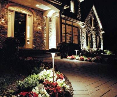 Outdoor landscape lighting keeps your home beautiful and safe at night.